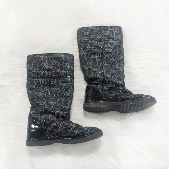 COACH Nikole Optic C Faux Fur Winter Boot SZ 6